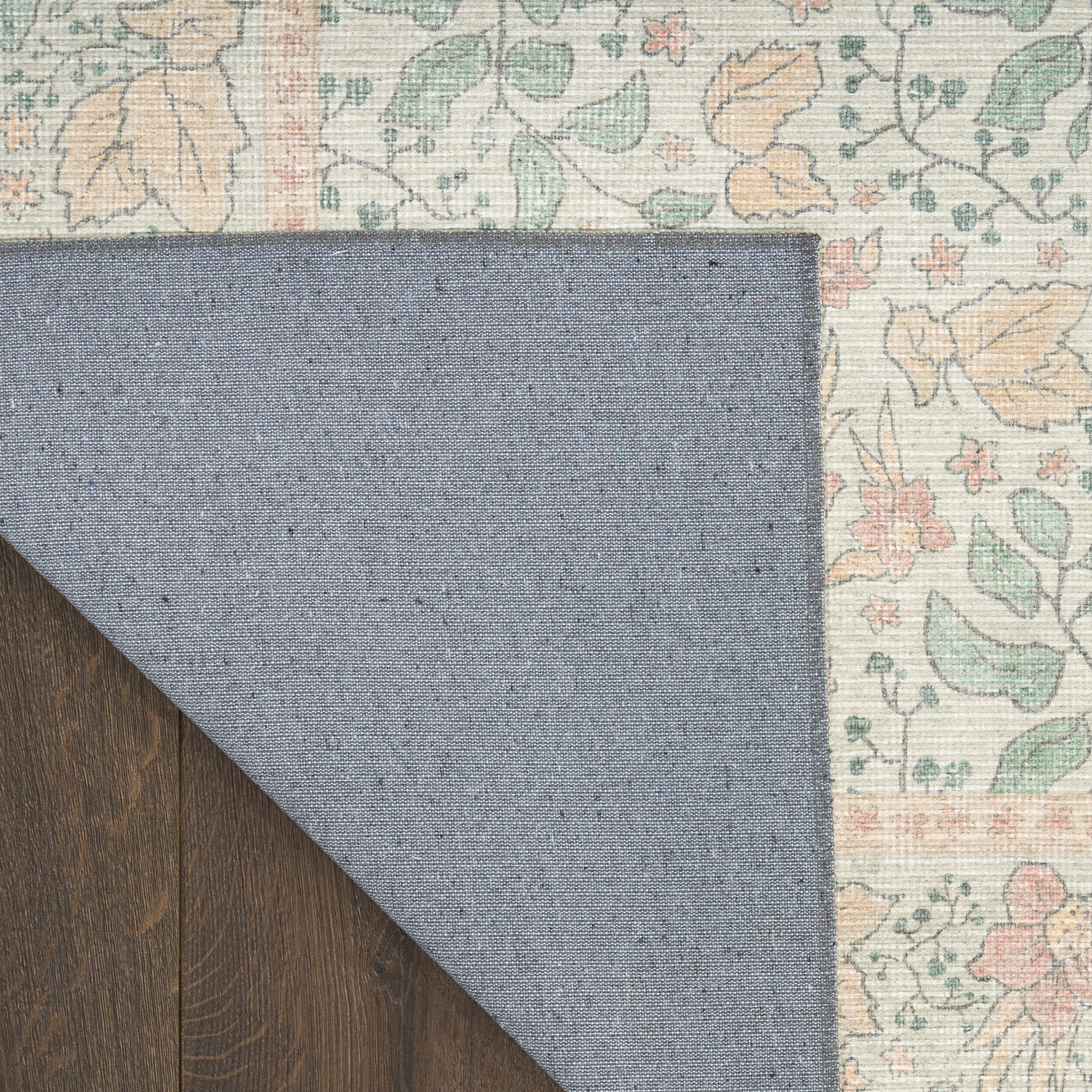 Nourison Botanical Washables 5' x 7' Green Multicolor Farmhouse Indoor Rug