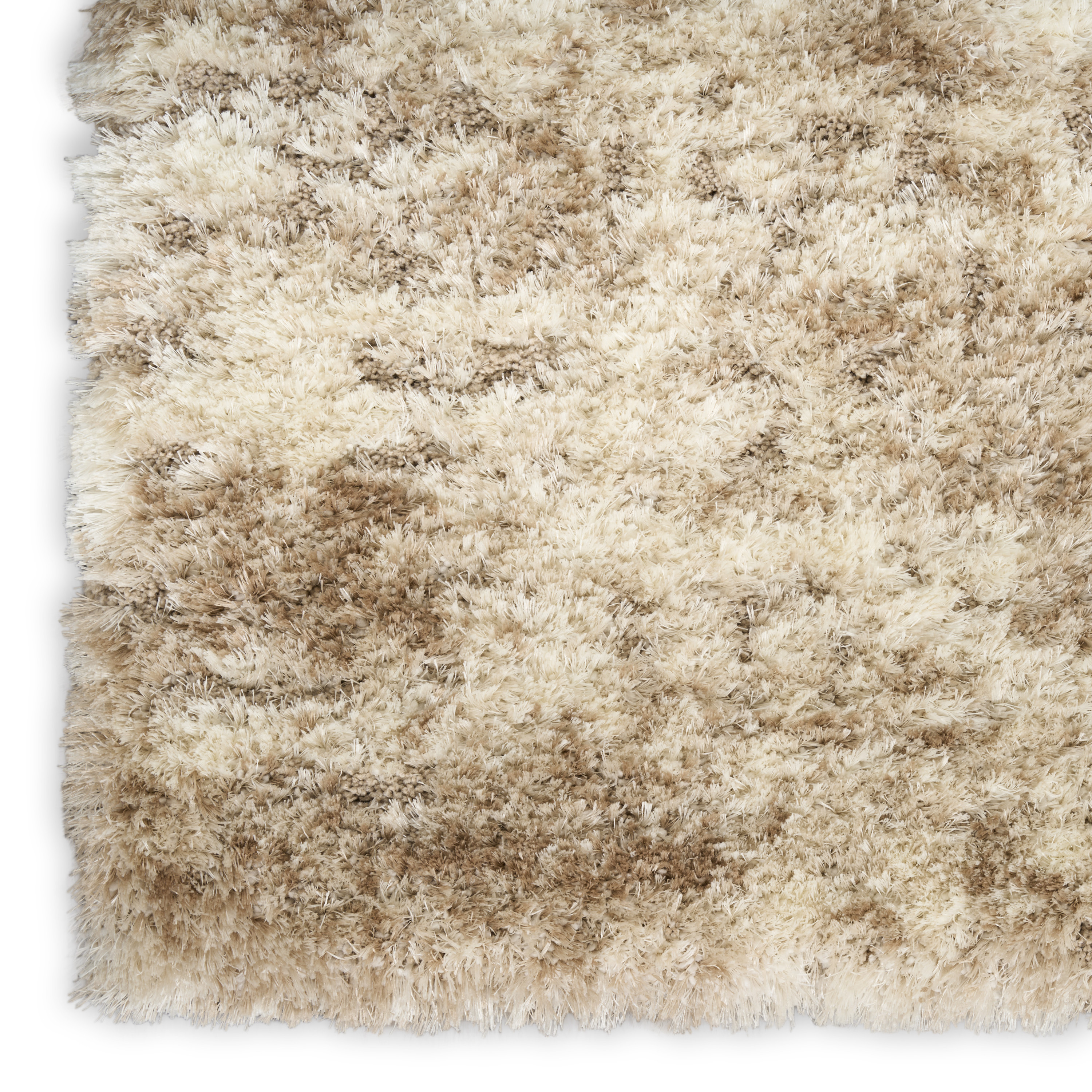Nourison Dreamy Shag 5'3" x 7'3" Ivory Dark Beige Modern Indoor Rug
