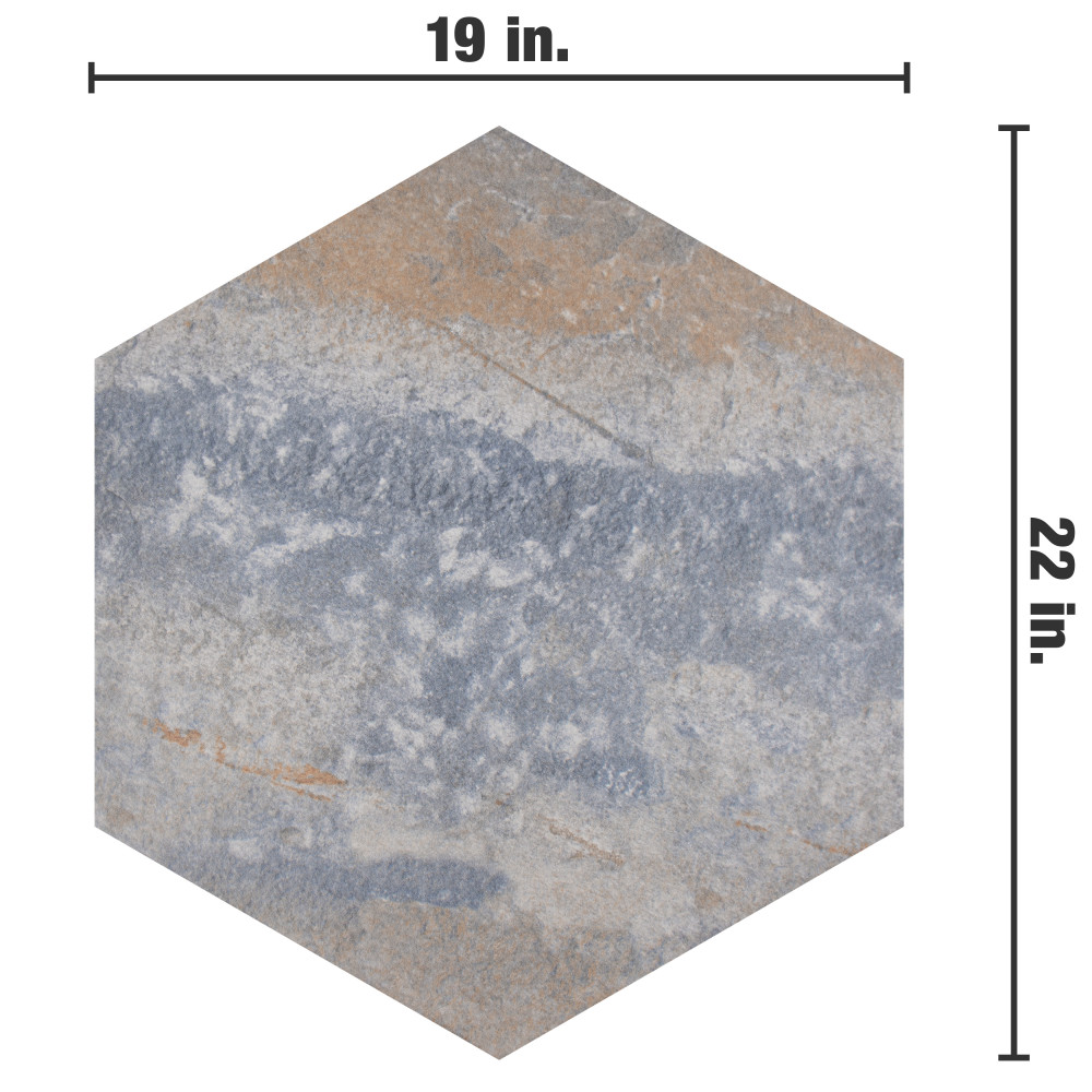 Pompeya Grand Hex 19 in. x 22 in. Porcelain Floor and Wall Tile