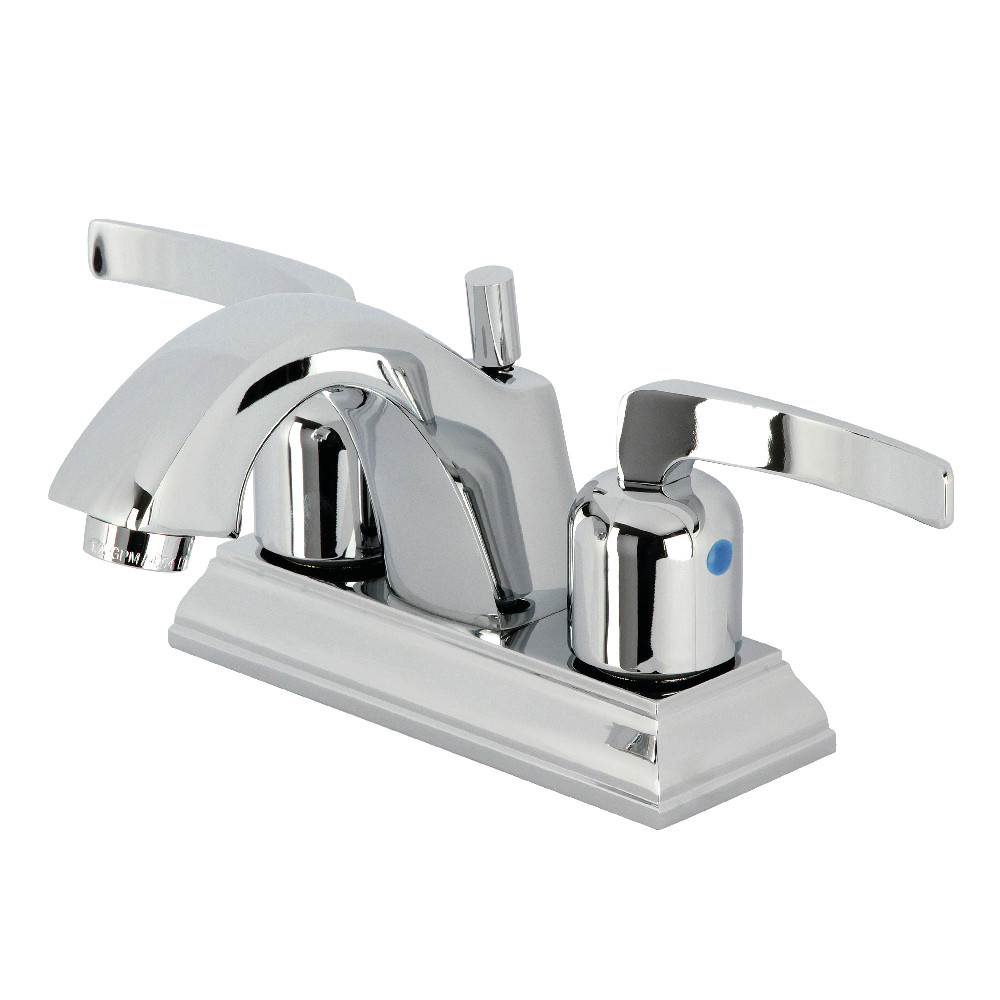 Double-Handle 4" Centerset Bathroom Faucet with Pop-Up Drain, Polished Chrome with 2 Finish Options