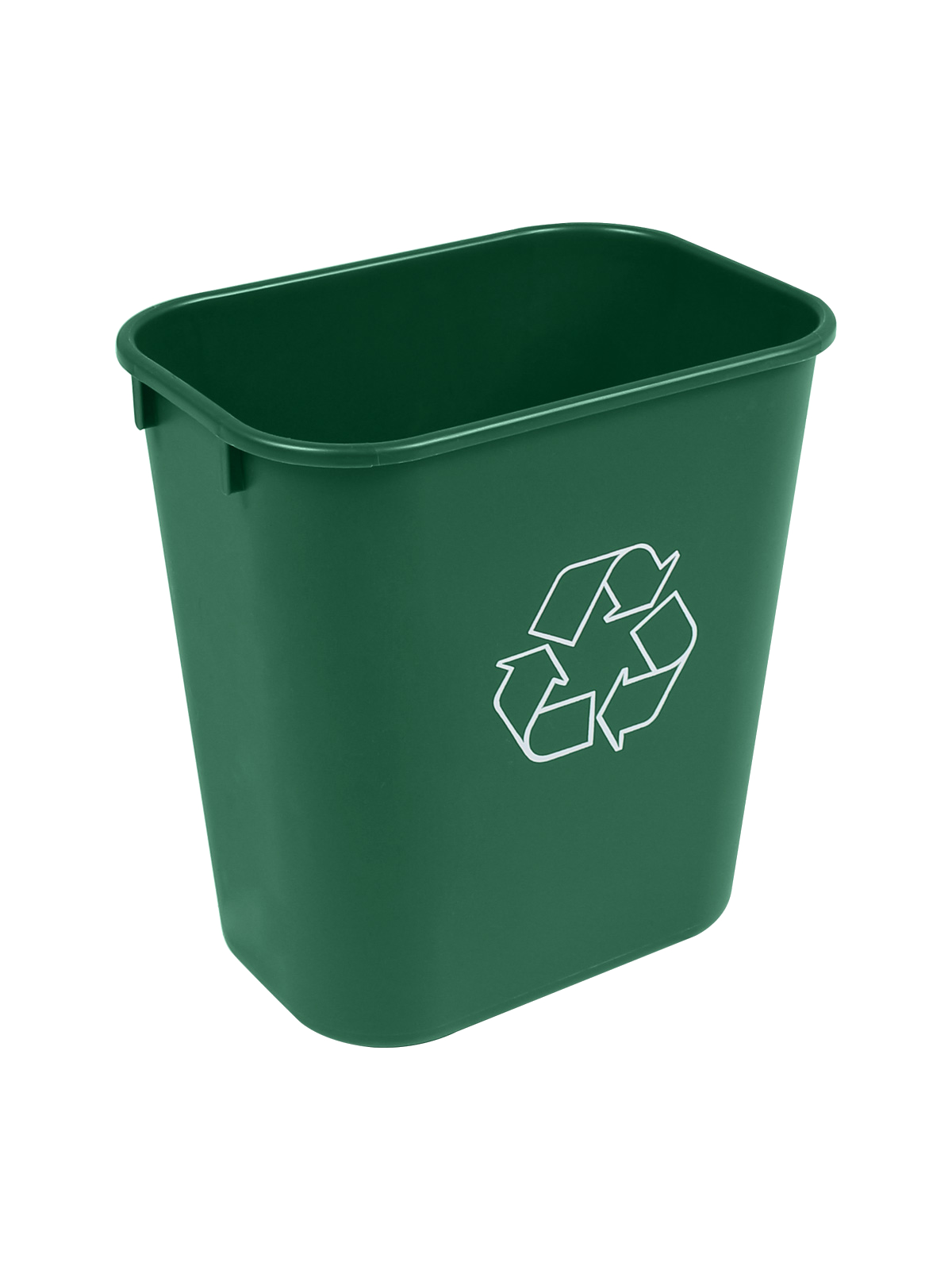 RECYCLING & WASTE BASKET – Single – Body – 14 Q – Mobius Loop – Dark Green PCR
