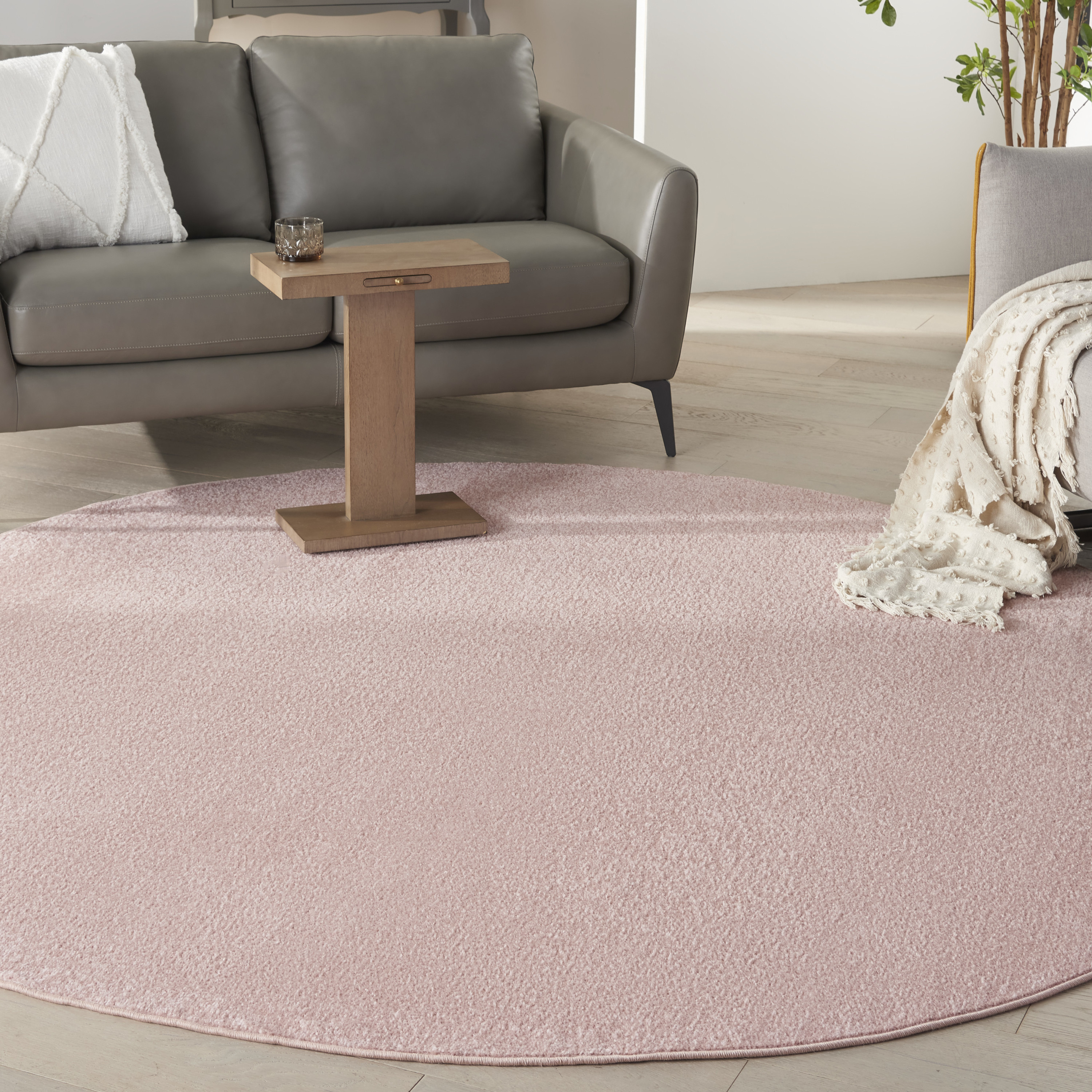 Nourison Nourison Essentials 8' x Round Pink Outdoor Rug