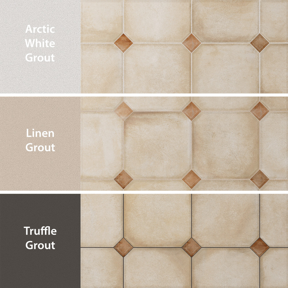 Laverton Octagon Beige with Taco Natural 7-7/8 in. x 7-7/8 in. Porcelain Floor and Wall Tile