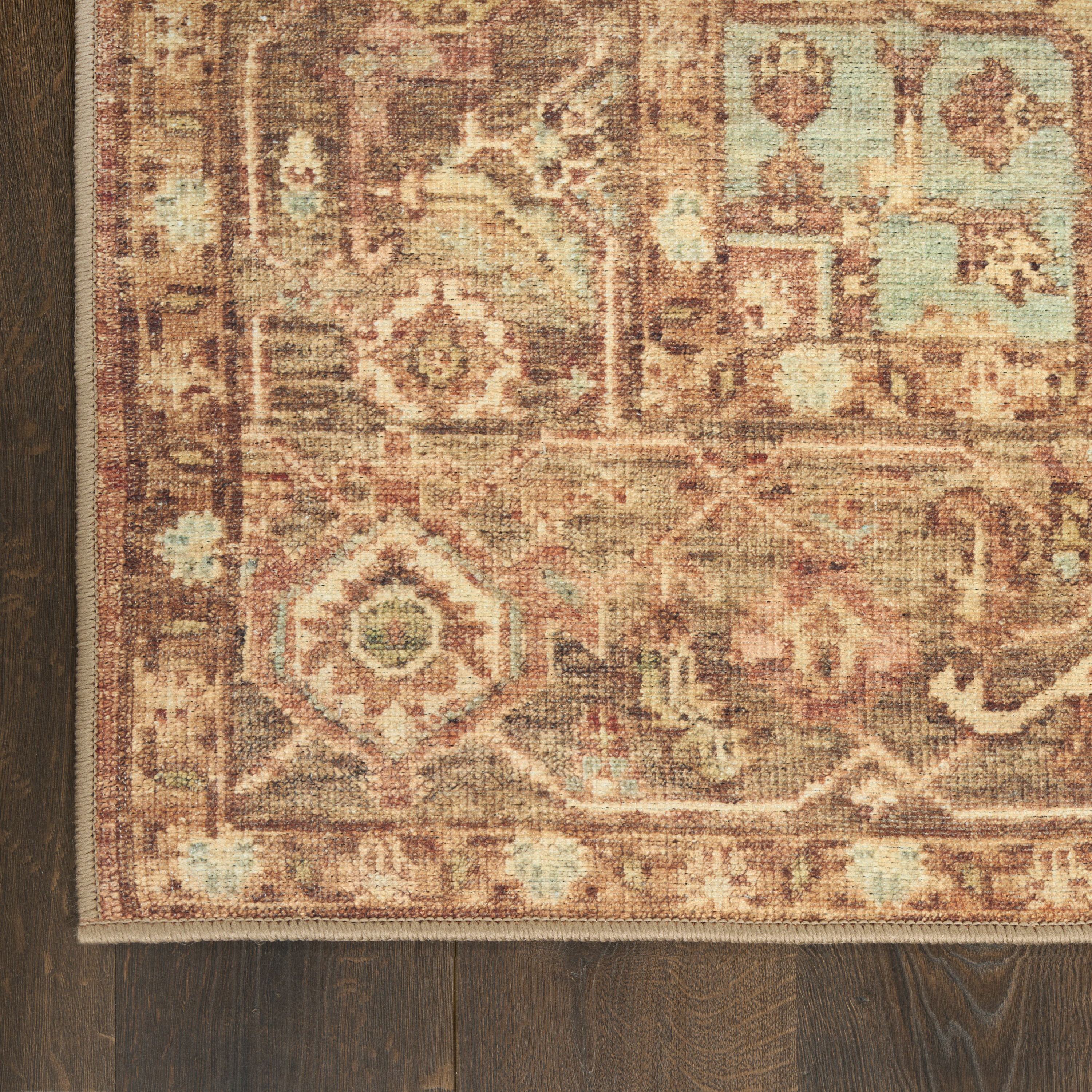 Nourison Vintage Washables 2' x 6' Gold Vintage Indoor Rug