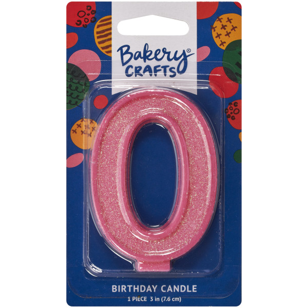 0 Glitter Numeral Candles