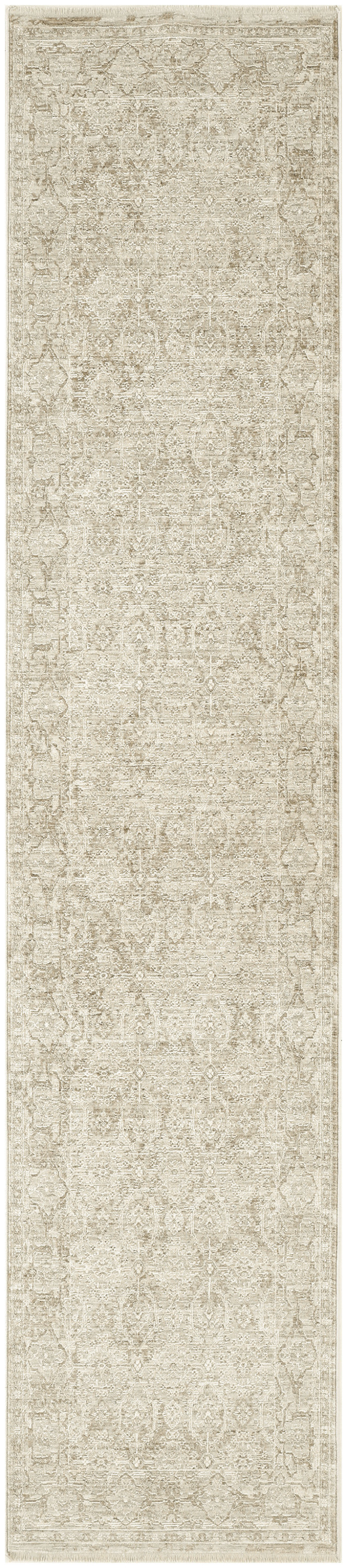 Nourison Shadows 2'2" x 12' Ivory Grey Vintage Indoor Rug