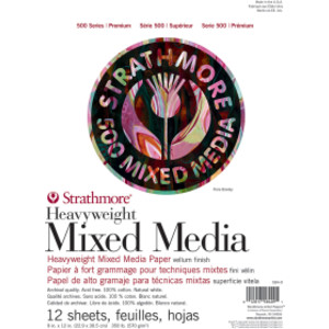 500 Series Mixed Media Pad, 12 Sheet, 9x12 inch, 1 Count