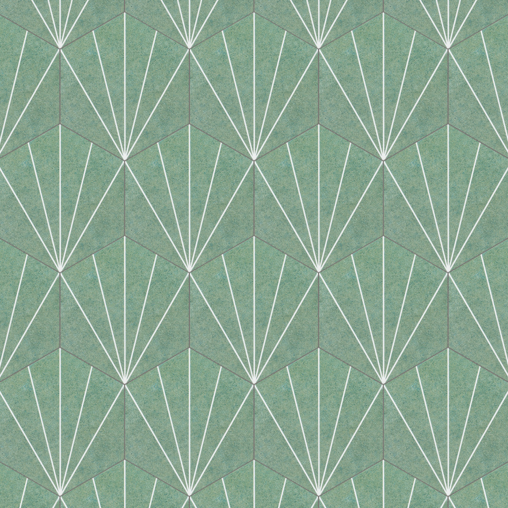 Aster Hex Verde 8-5/8 in. x 9-7/8 in. Porcelain Floor and Wall Tile
