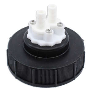Cap Adaptor Dual Port 63Mm Wh Bk Collar