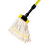 Hillyard, Rough Surface Microfiber Looped-End Wet Mop Head with 5" Headband, Small, White