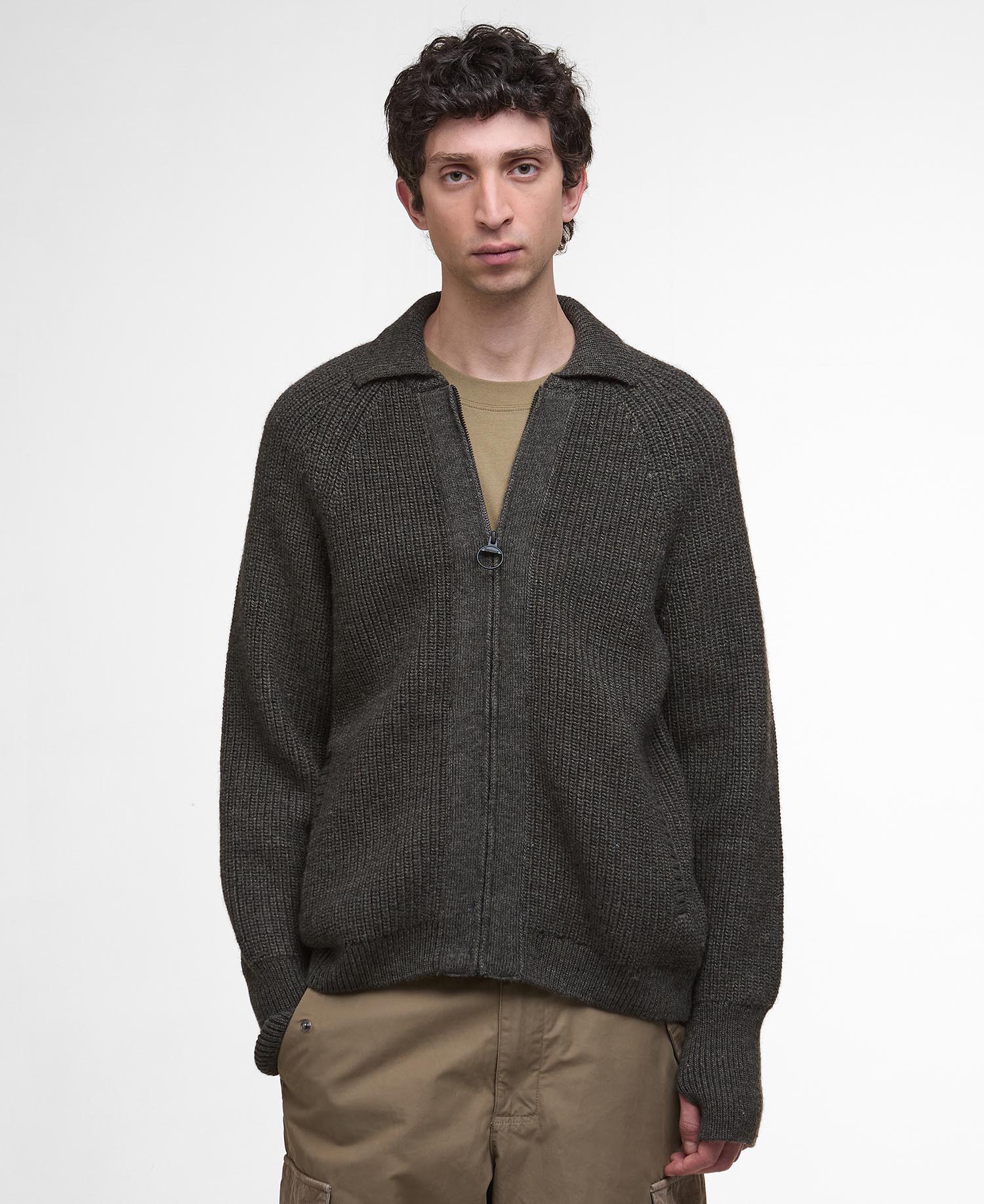 Cardigan lavorato con chiusura a zip Garthman image number 0
