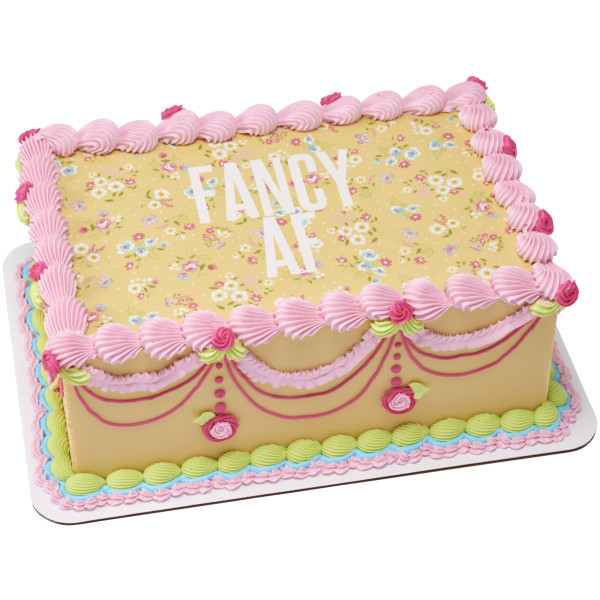 Yellow Ditsy Print PhotoCake® Edible Image®