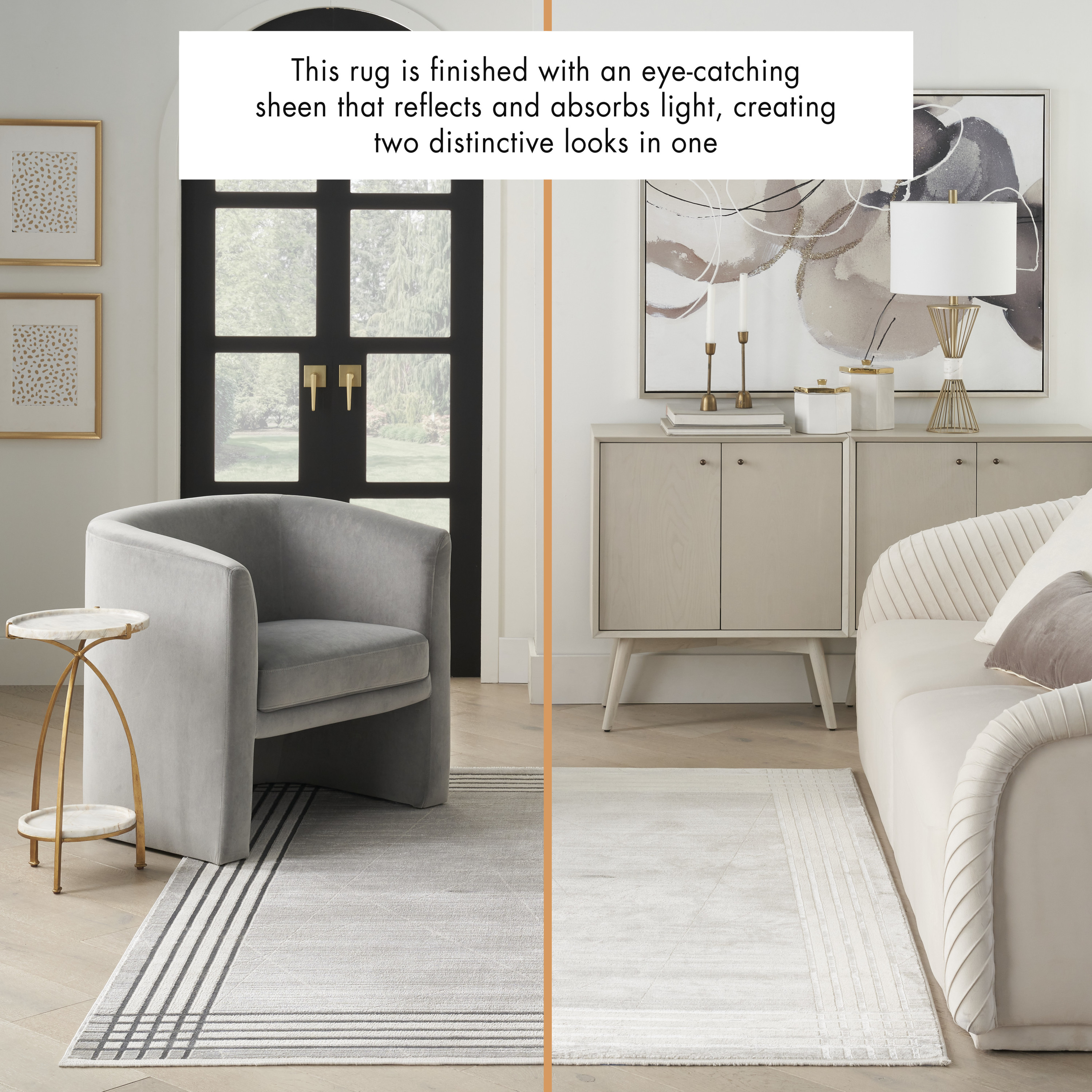 Nourison Desire 5'3" x 7'3" Grey Silver Modern Indoor Rug