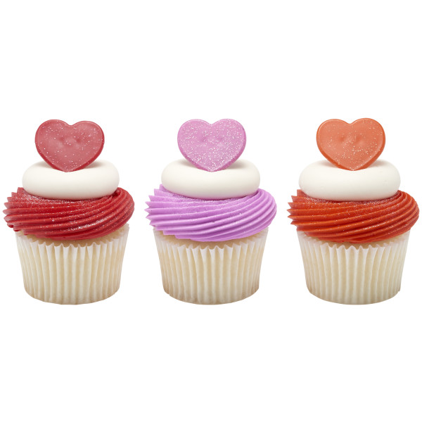 Shimmer Hearts Cupcake Rings