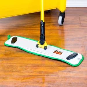 Rubbermaid Commercial, HYGEN, Microfiber Hook & Loop Mop, 18"W, Green