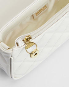 Soho Mini Quilted Crossbody Bag Gloss Silver Birch