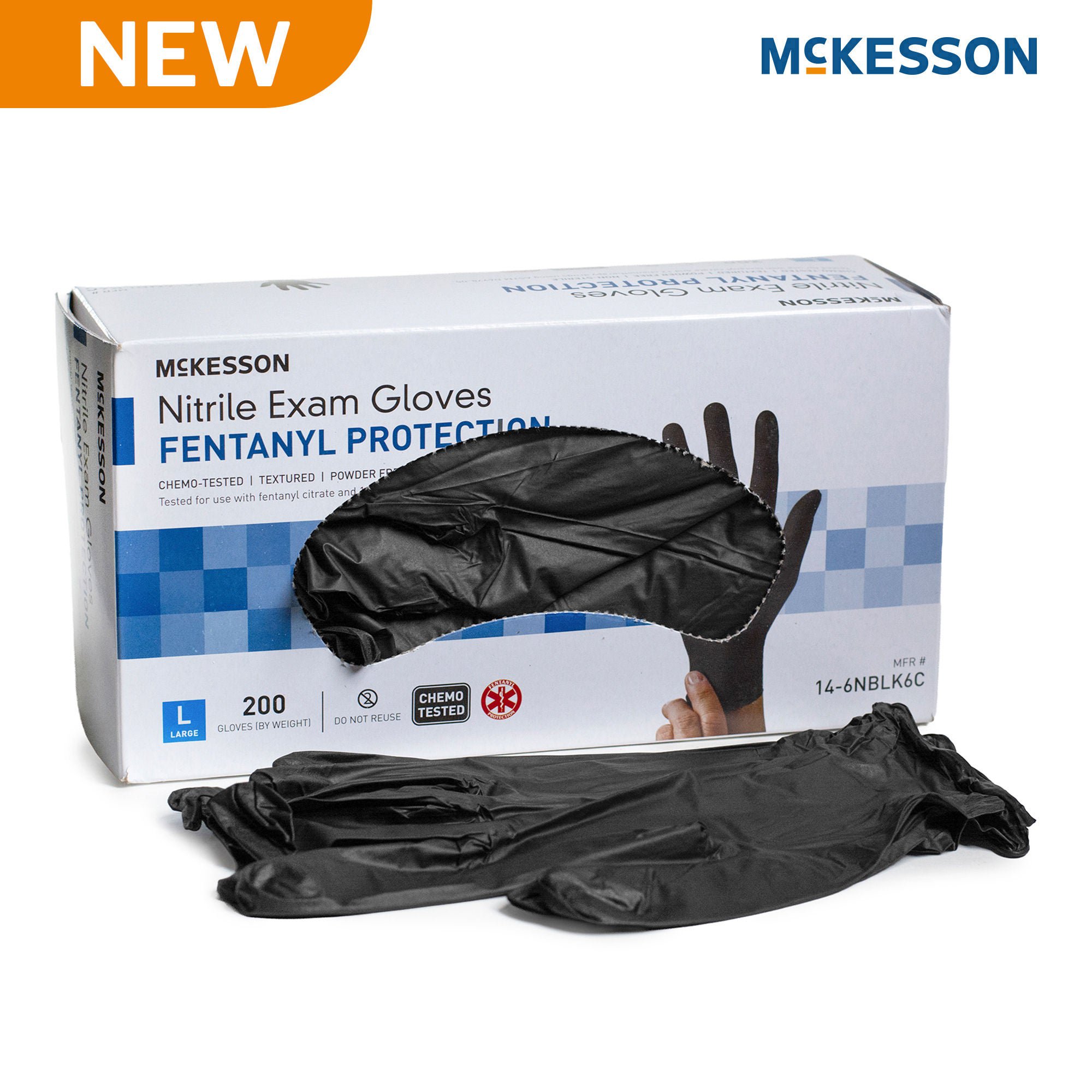 McKesson Confiderm® 6.8C Nitrile Exam Glove, Large, Blue