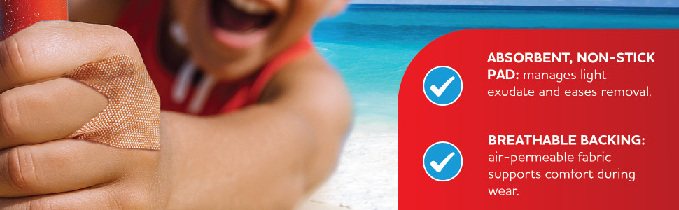 Absorbent, non‑stick pad: manages light exudate and eases removal.
Breathable backing: air‑permeable fabric supports comfort during wear.