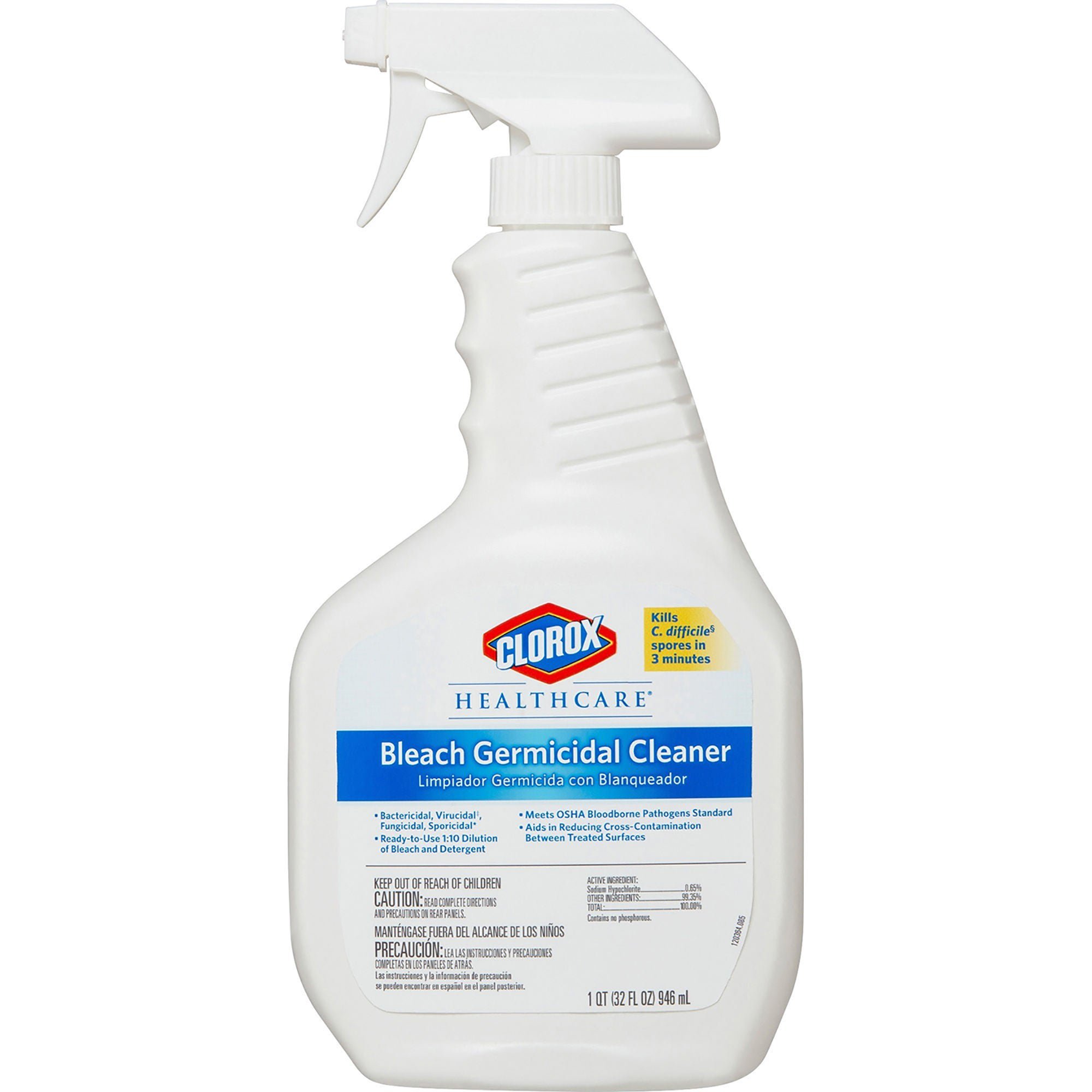 Surface Disinfectant Cleaner Clorox Healthcare® Bleach Germicidal Trigger Spray Liquid 32 oz. Bottle Fruity Floral Bleach Scent NonSterile