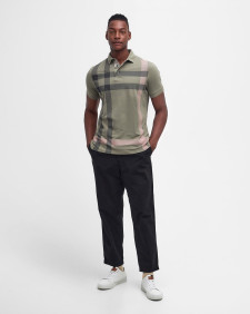 Blaine Tartan Short-Sleeved Polo Shirt Dusty Green