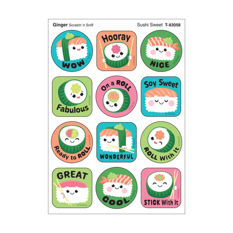 Sushi Sweet, Ginger Scent Scratch 'n Sniff Stinky Stickers®, Pack of 48