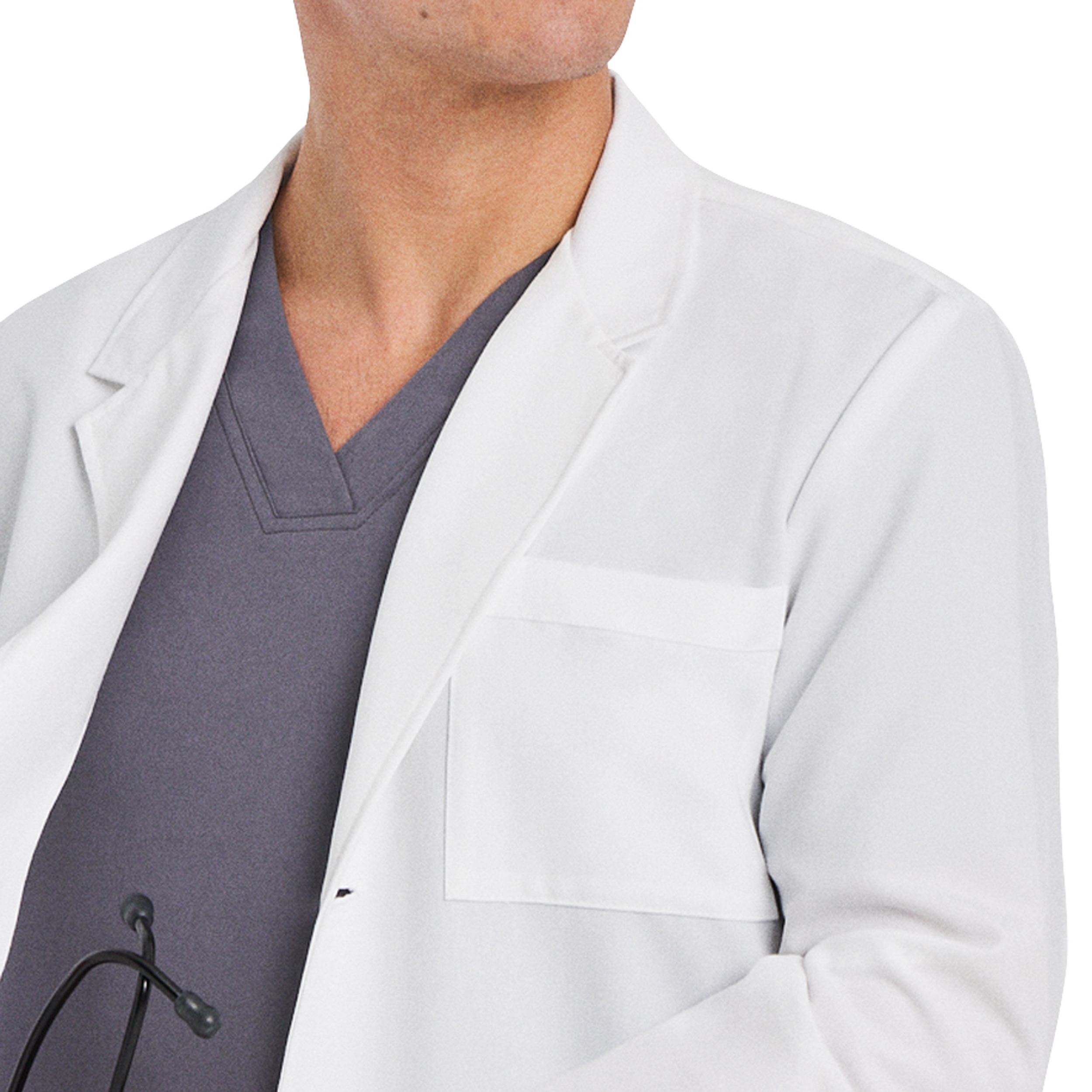 White Cross V-Tess Men&#8216;s 5-Pocket Full-Length Tablet White Coat-White Coats