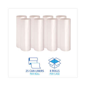 Boardwalk,  HDPE Liner, 60 gal Capacity, 38 in Wide, 60 in High, 13 Microns Thick, Natural