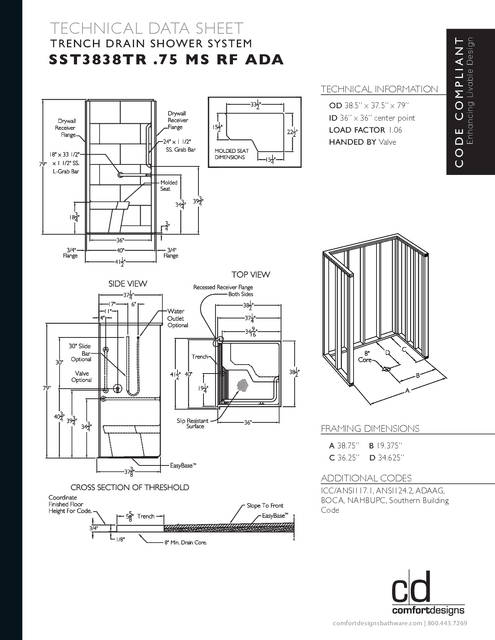 Tech Data Sheet — Cd Shower Tech Data Sst 3838tr 75 Ms Rf