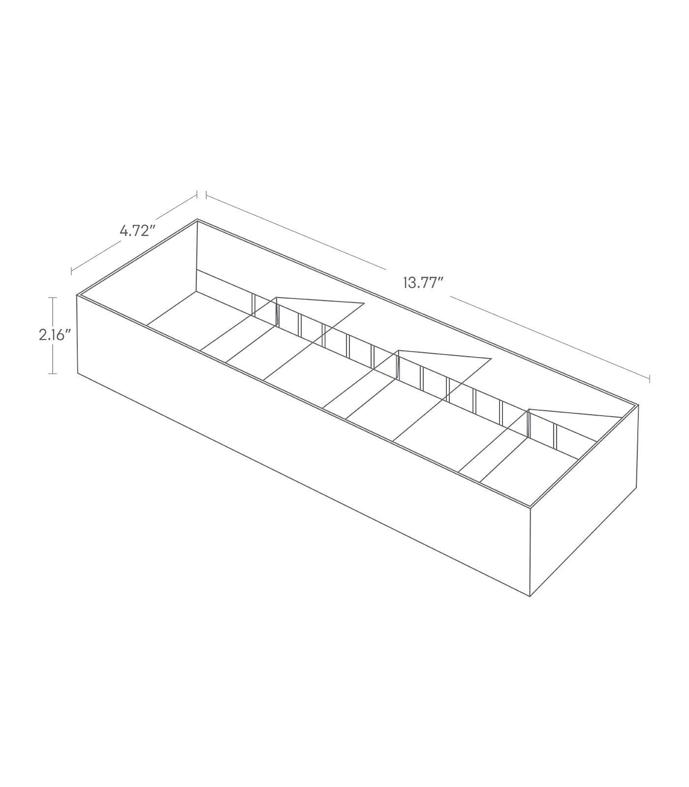 Detailed dimensions image of the cutlery organizer, featuring the dimensions L 9.69 x W 9.84 x H 2.24 inches.