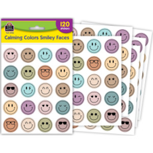 Calming Colors Smiley Faces Stickers, Pack of 120