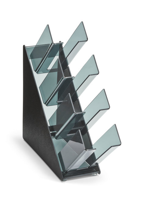 Four-compartment countertop cup and lid organizer