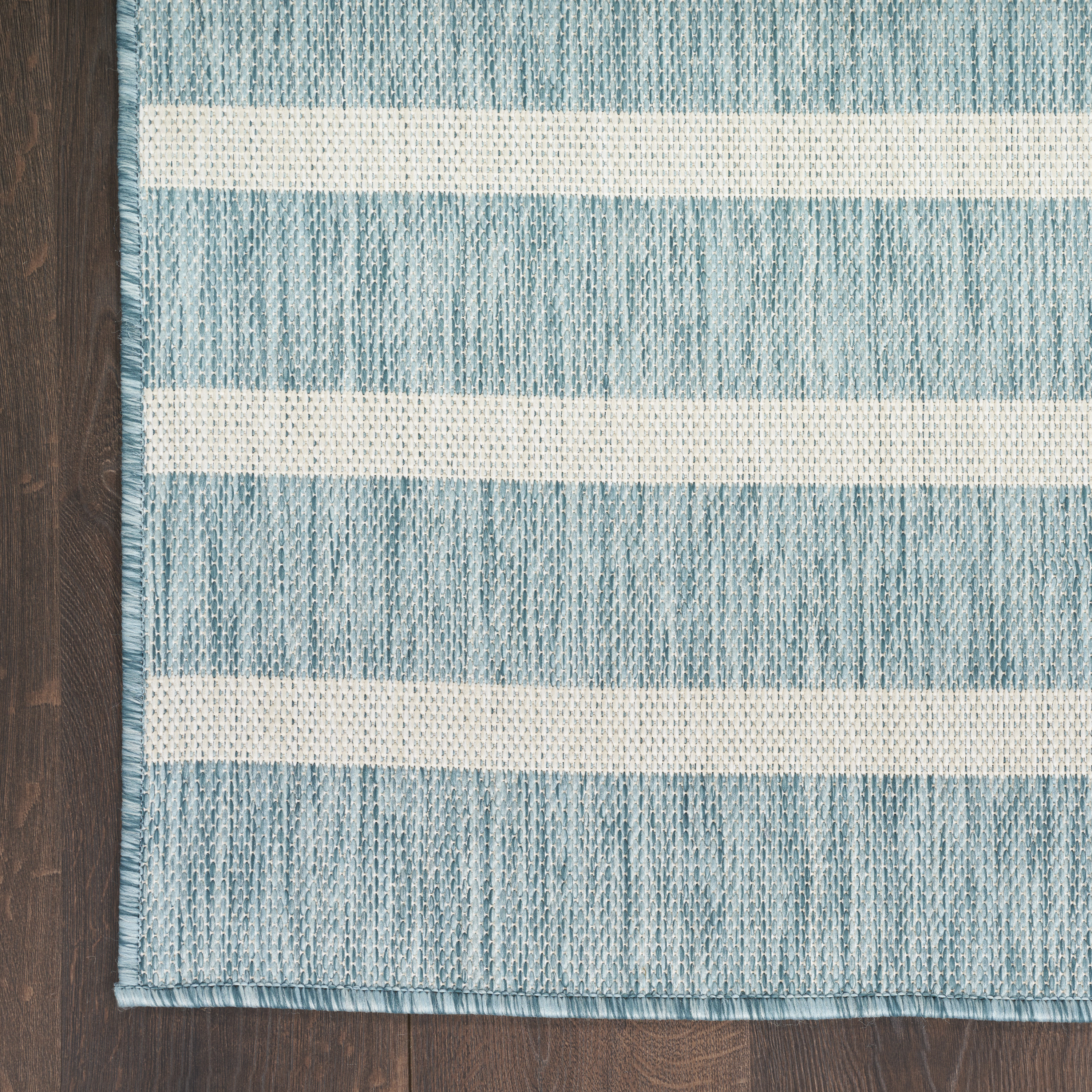 Nourison Positano 2'2" x 10' Aqua Ivory Modern Rug