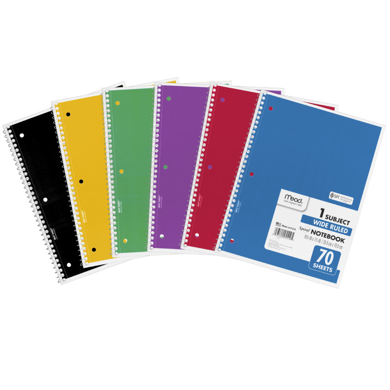 Spiral+Bound+Notebook%2C+Perforated%2C+Legal+Rule%2C+8+X+10+1%2F2%2C+White%2C+70+Sheets