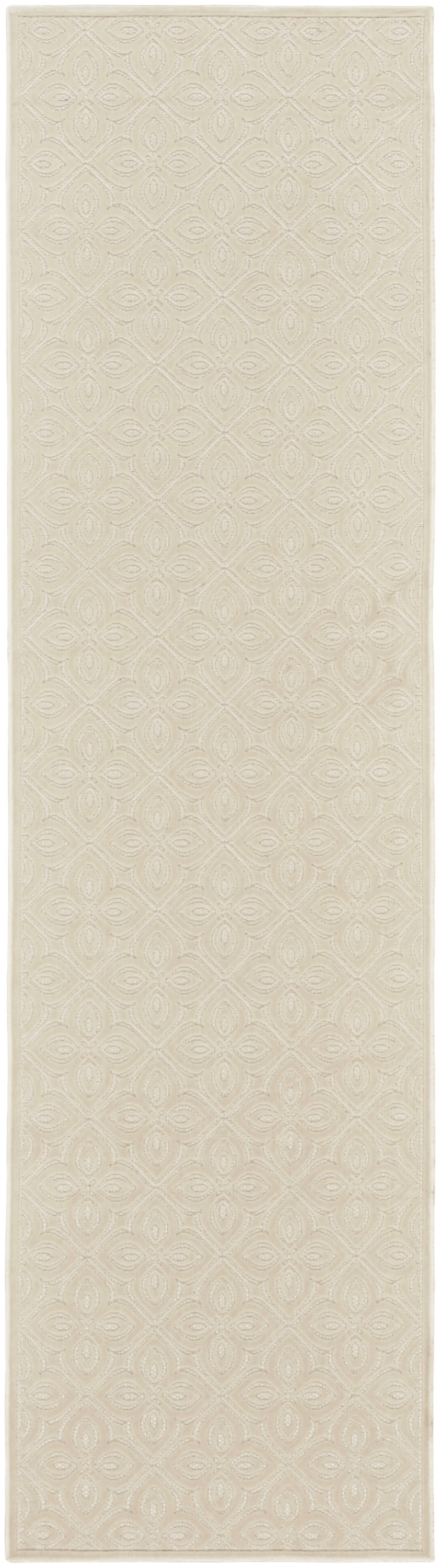 Nourison Washable Charm 2'2" x 8' Ivory Contemporary Indoor Rug