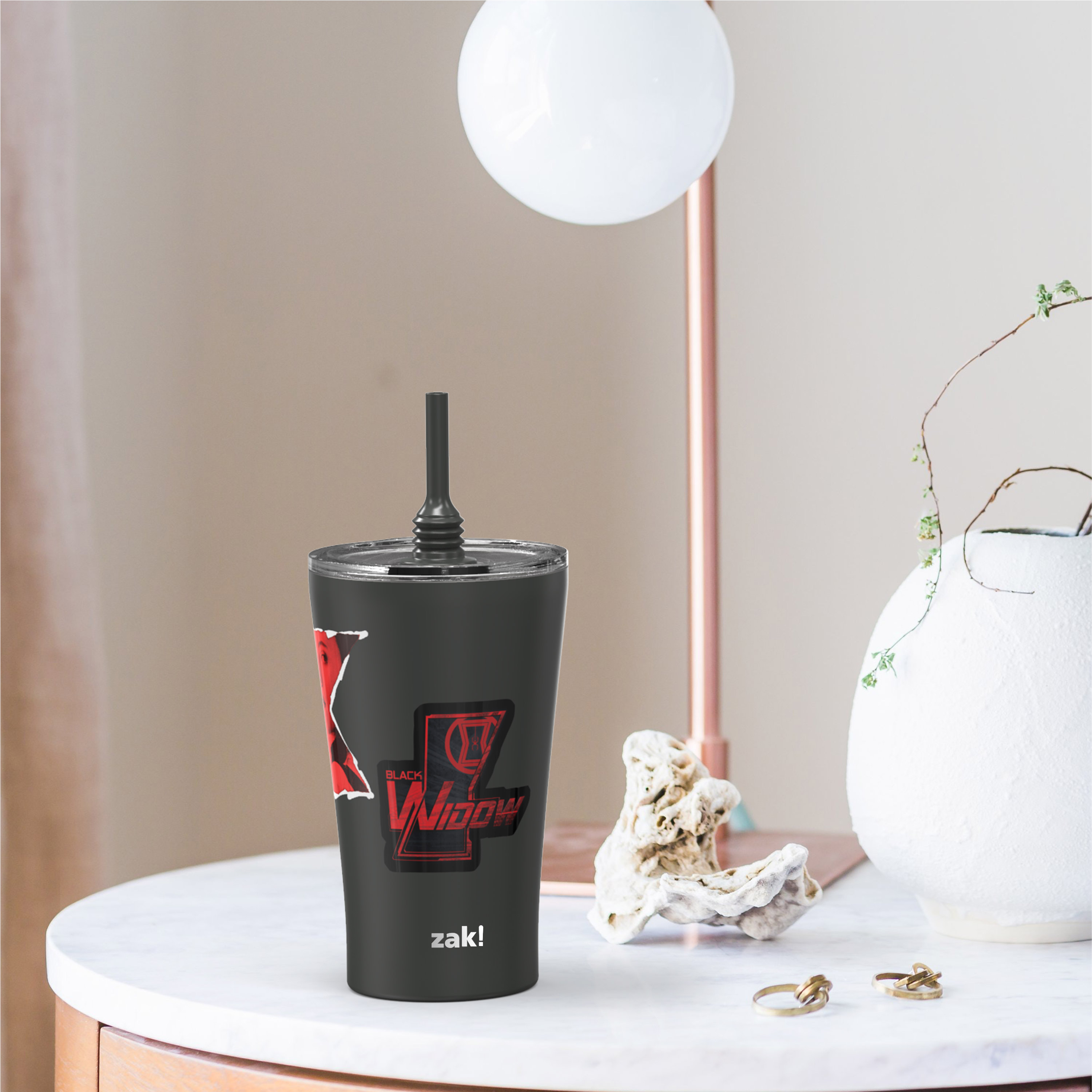 Marvel Comics 20 ounce Insulated Tumbler with Stickers, Black Widow slideshow image 5 Marvel Comics 20 ounce Insulated Tumbler with Stickers, Black Widow slideshow image 5
