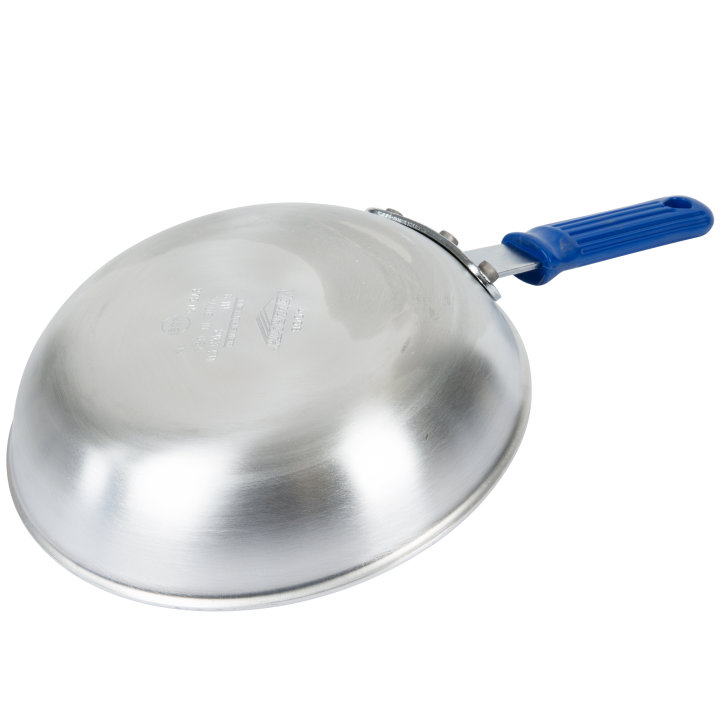 8-inch Wear-Ever® aluminum fry pan with natural finish and Cool Handle® rubber grip sleeve