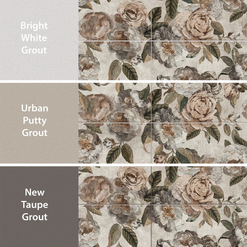 Parete Fiori Beige 23-1/2 in. x 47 in. Porcelain Floor and Wall Tile