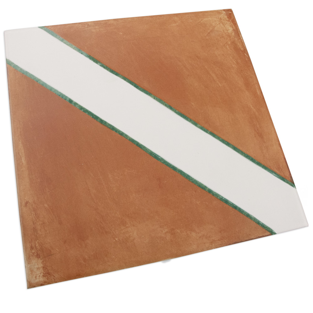 Sentier des Ocres Treillis Green 7-7/8 in. x 7-7/8 in. Porcelain Floor and Wall Tile