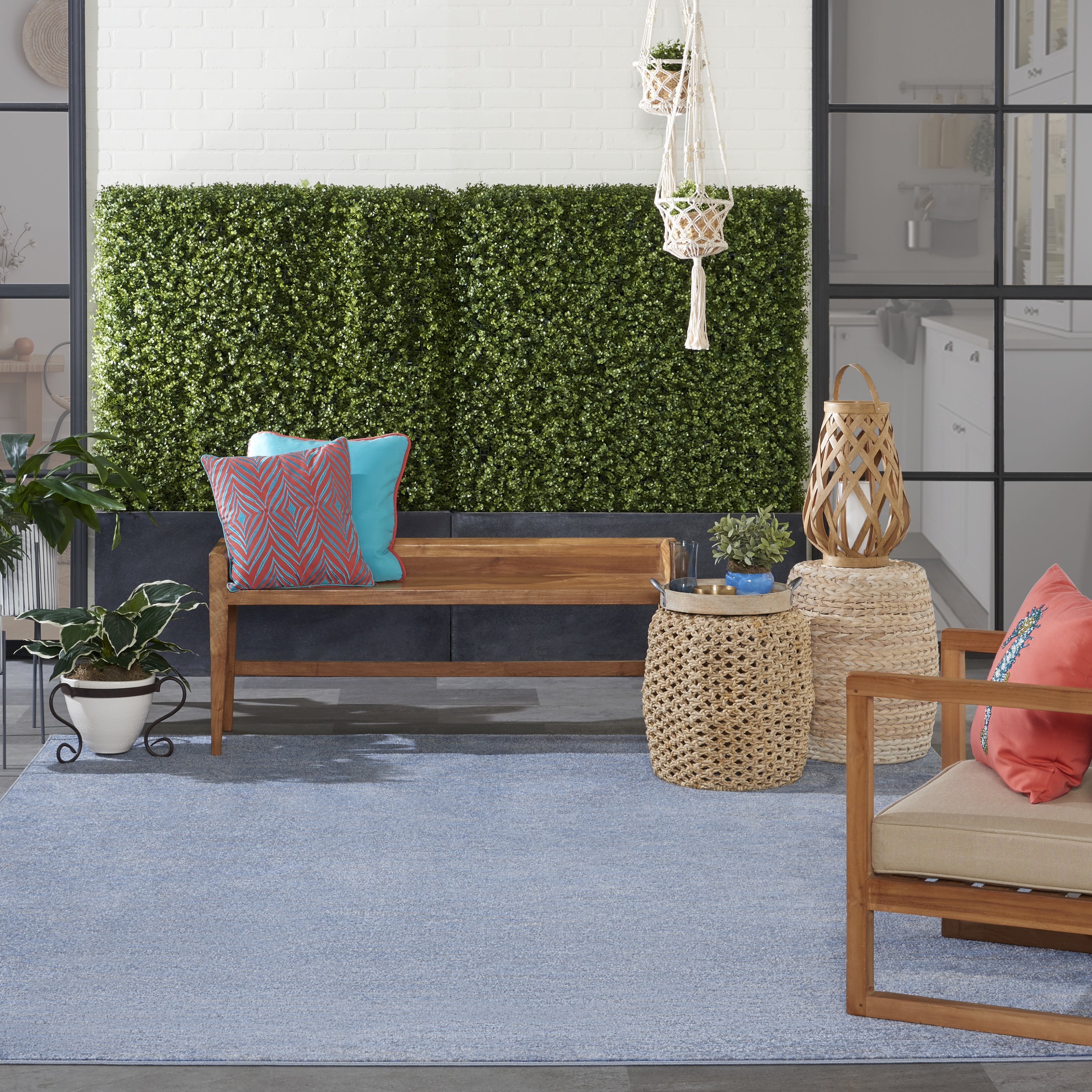 Nourison Nourison Essentials 7' x 10' Blue Grey Outdoor Rug
