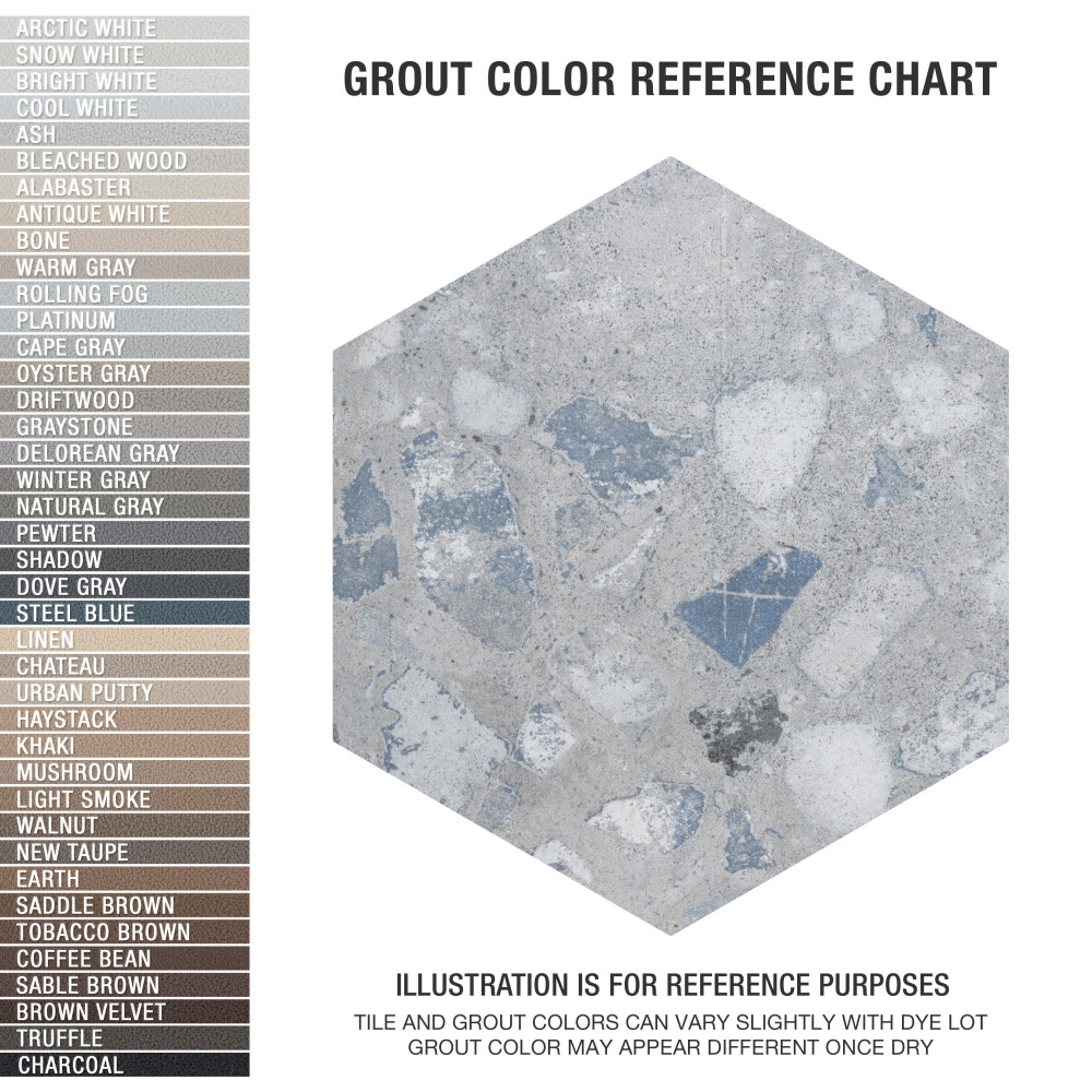 Recycle Hex River Blue 8-1/2 in. x 9-7/8 in. Porcelain Floor and Wall Tile