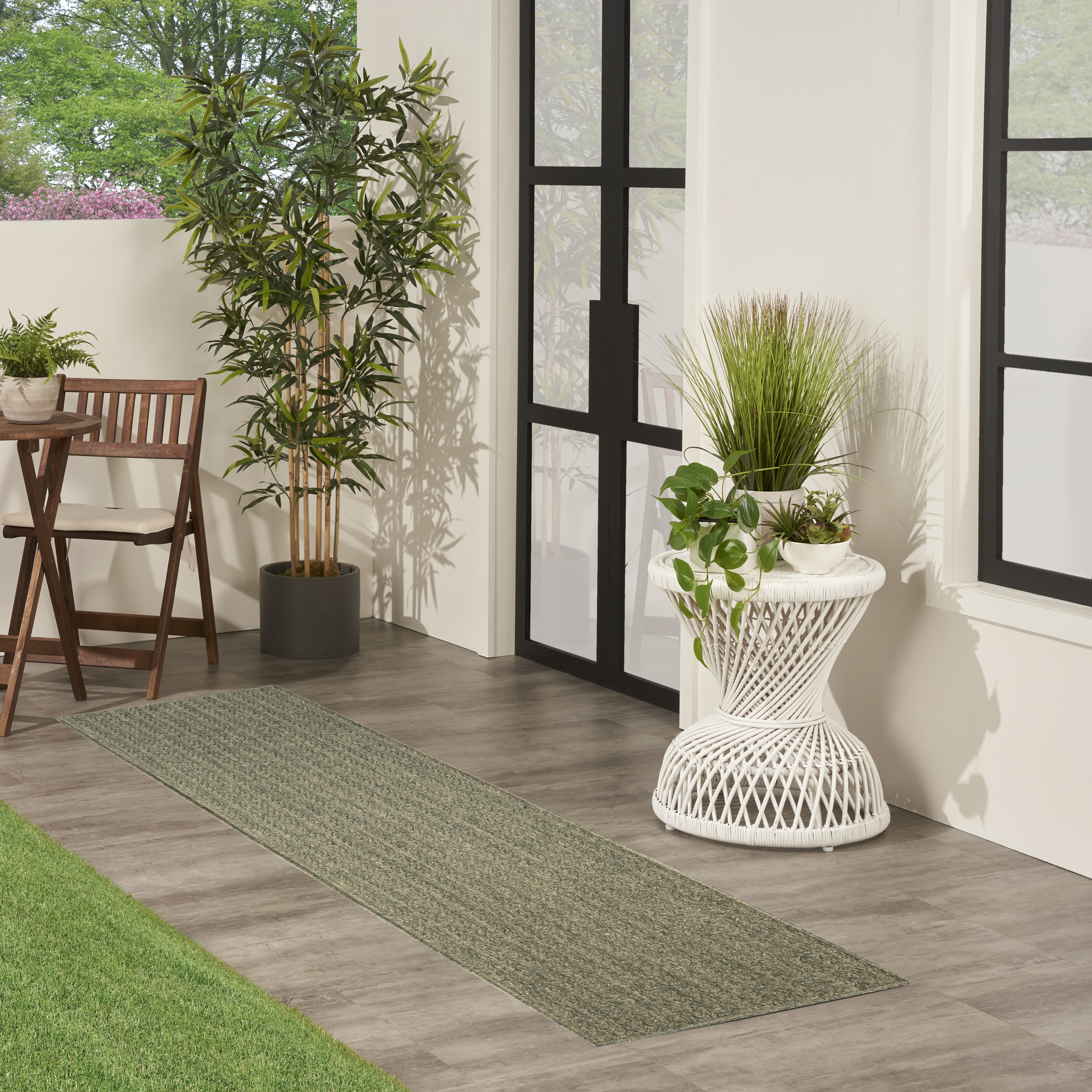 Nourison Tulum 2' x 6' Olive Outdoor Rug