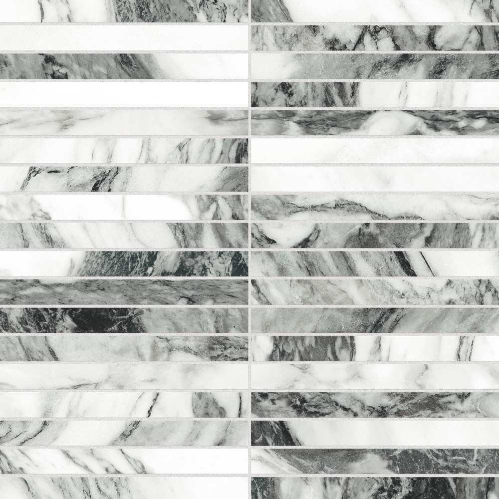 Touche Brick Stacked Zebre 11-3/4 in. x 11-3/4 in. Porcelain Mosaic Tile