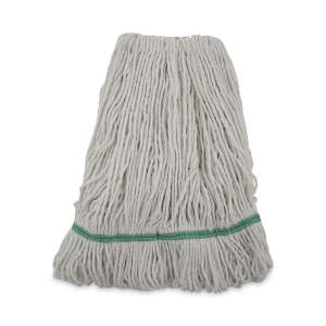Boardwalk, Premium Standard Rayon Looped-End Wet Mop Head with 1" Headband, Medium, White
