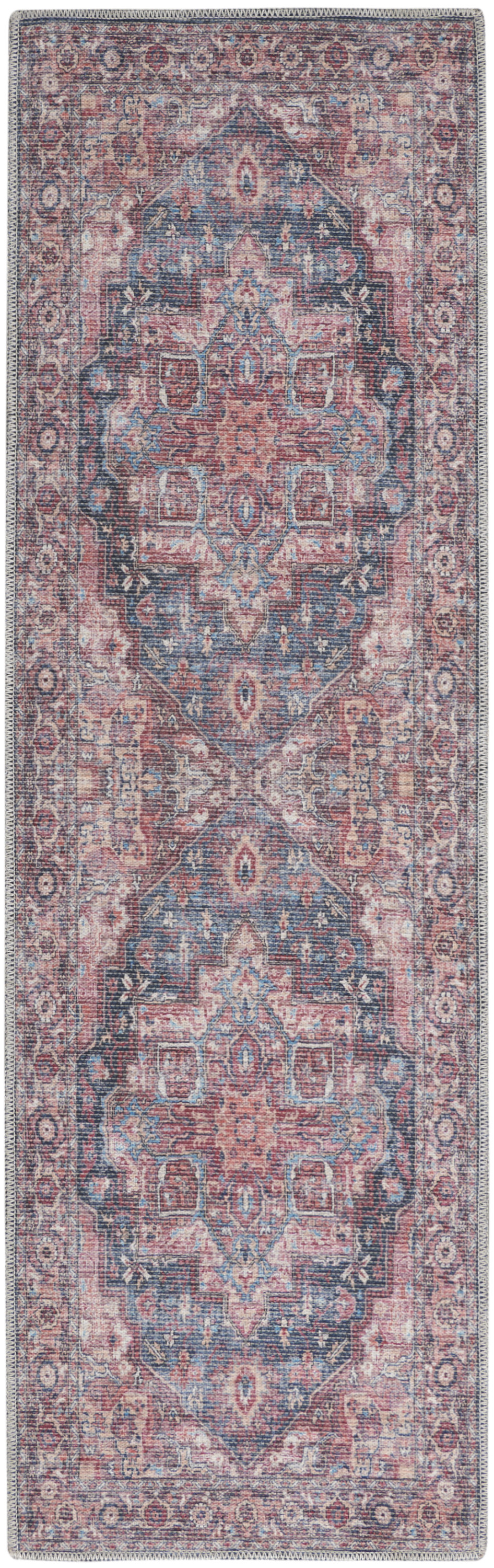 Nourison New Concept Washables 2'2" x 10' Multicolor Vintage Indoor Rug