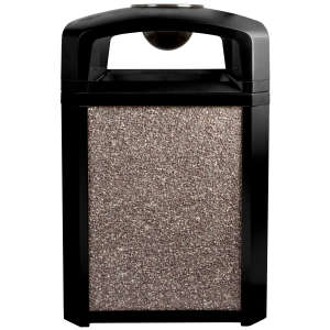 Rubbermaid Commercial, Landmark Series, 35 gal, Resin, Black, Square, Smoking Receptacle