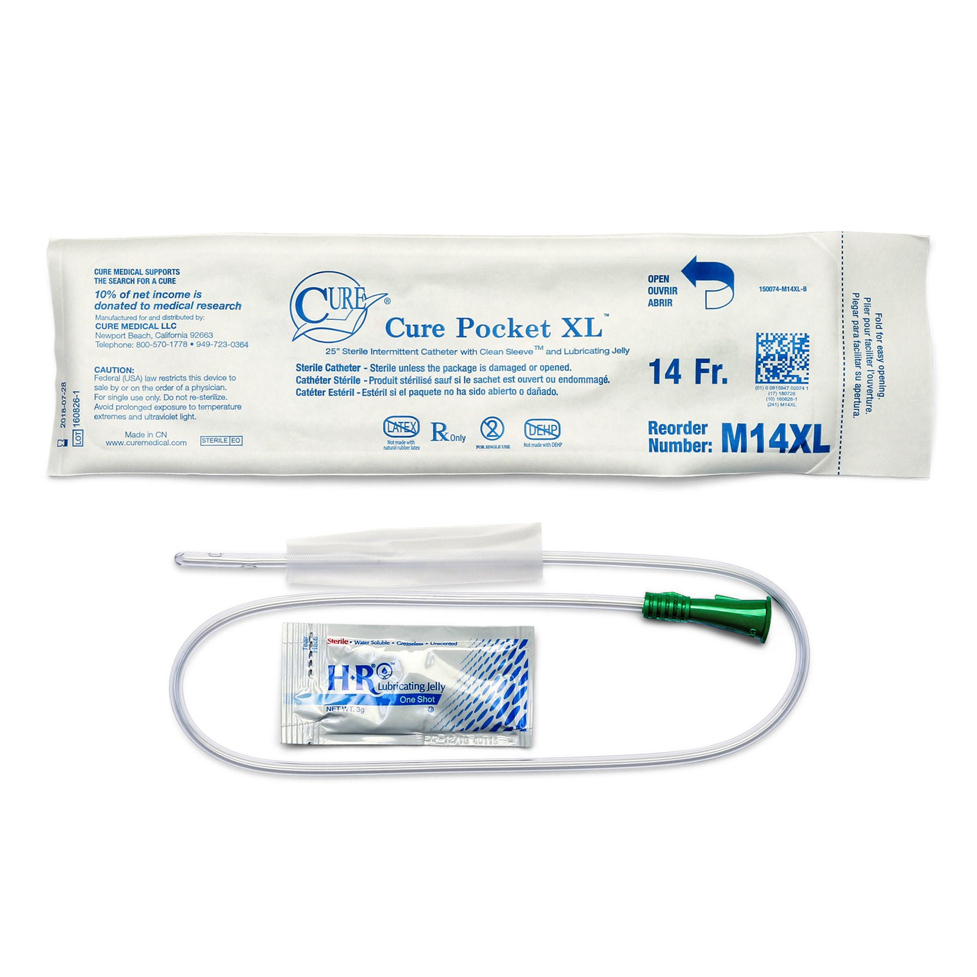 Cure Medical® Urethral Catheter, Pocket Size