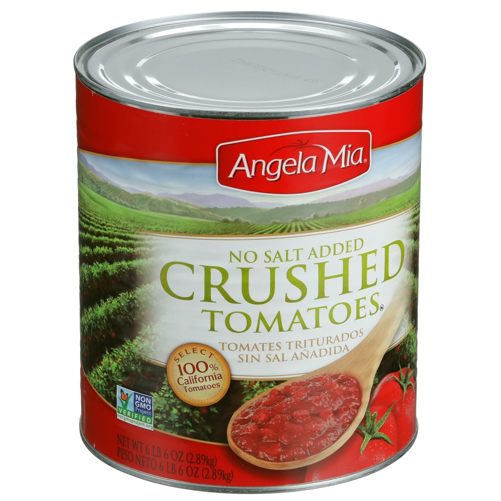 ANGELA MIA No Salt Added Crushed Tomatoes, 10 can, 6/102 oz. Conagra Foodservice