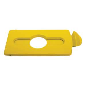 Rubbermaid Commercial, Slim Jim®, Bottles/Cans Insert, Rectangular, Resin, Yellow, Receptacle Lid