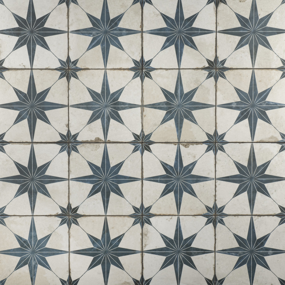 Kings Star Blue 17-5/8 in. x 17-5/8 in. Ceramic Floor and Wall Tile
