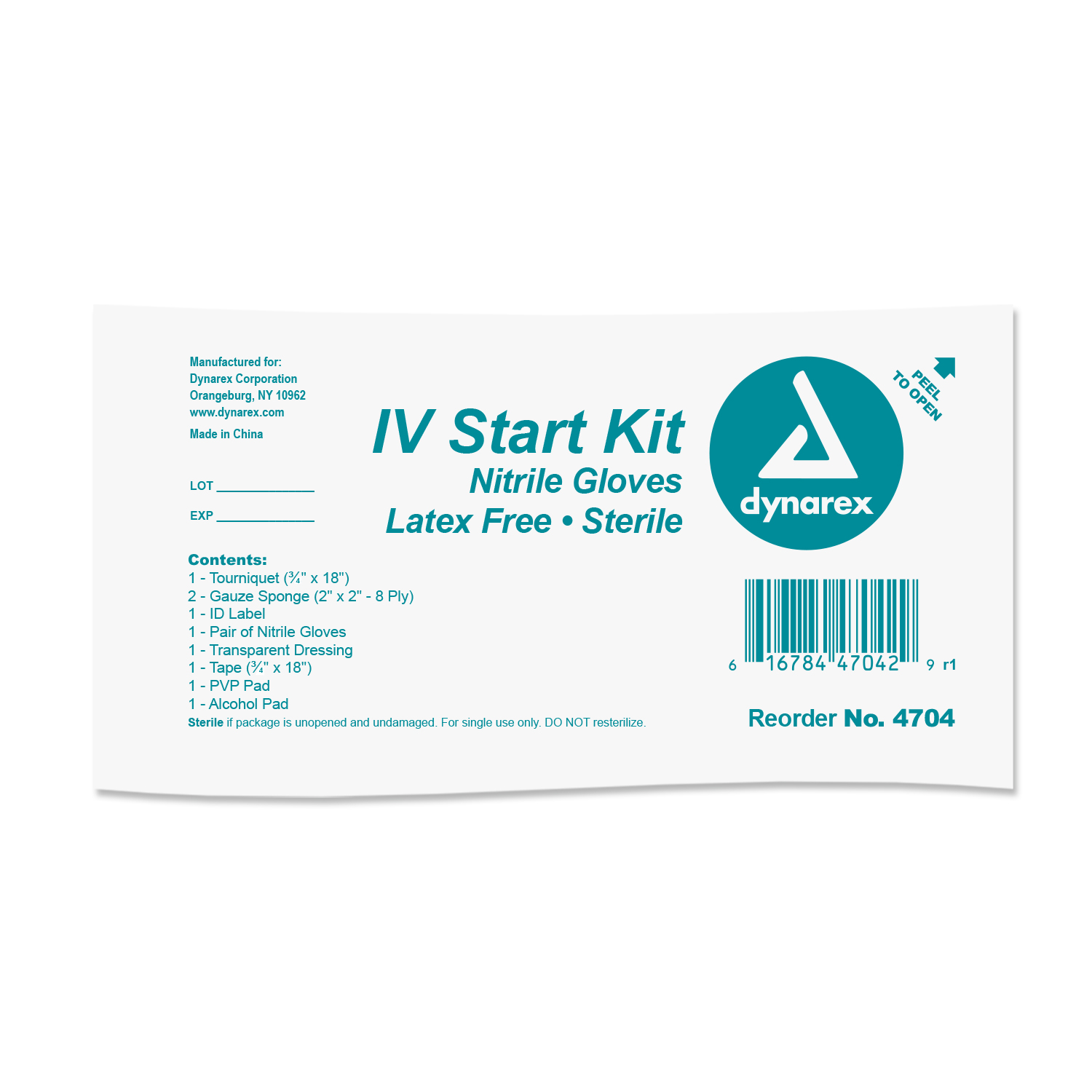IV Start Kit w/Nitrile Gloves